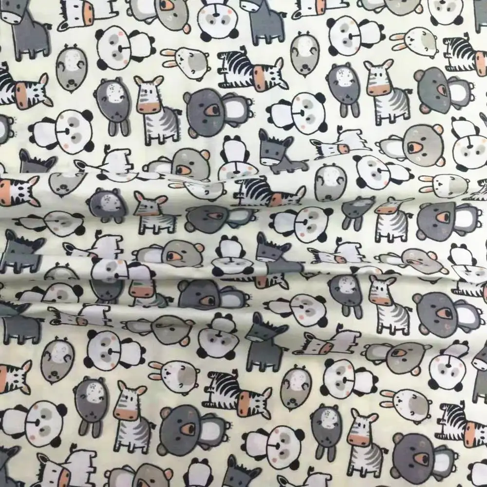Милая хлопковая саржевая ткань с принтом животных DIY для шитья в стиле пэчворк