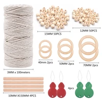 new cotton rope wooden wooden bead crafts combination set wooden stick tapestry diy accessories material can be customized
