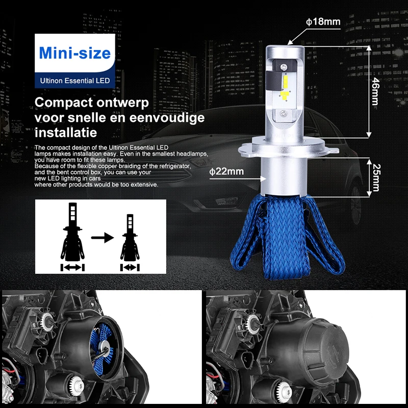 Philips 9003 HB2 H4 светодиодный Ultinon эфирный 12 В 11342UEX2 6000 К Автомобильный светодиодный фары авто Высокий Низкий Луч luces светодиодный para Авто 2 шт