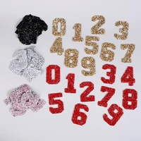 10pcs 0 9 iron on patches number patches rhinestones decorative repair patches for clothes garment apparel hat accessories decor