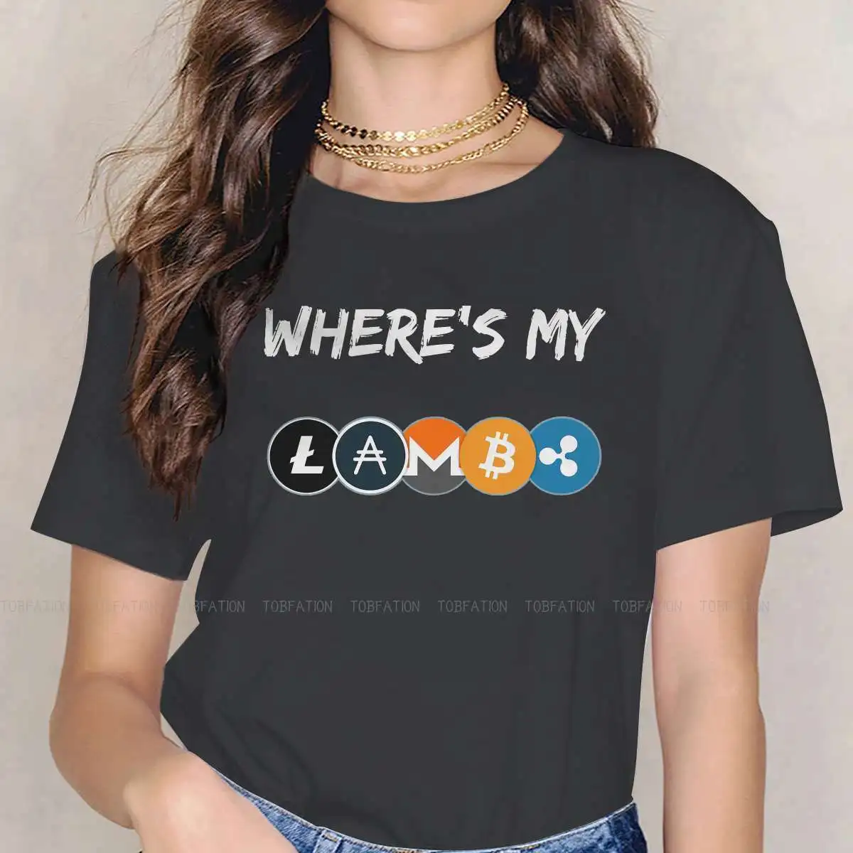 

Футболка для женщин, Топы И Футболки с принтом криптовалюты, 4XL