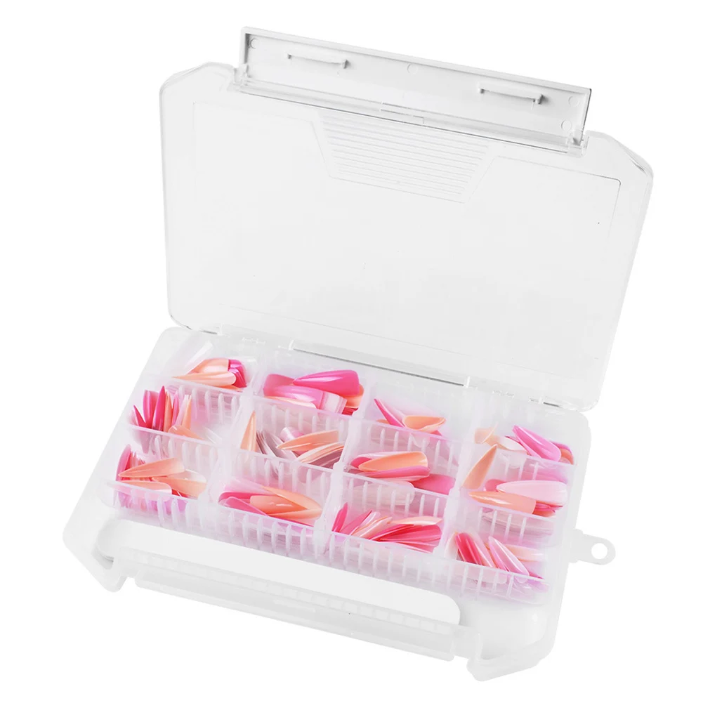 

240pcs UV Gel Easy Apply With File Sharp End Maniture Fake DIY Multifunction Long Colorful Artificial False Nails Set Home Salon