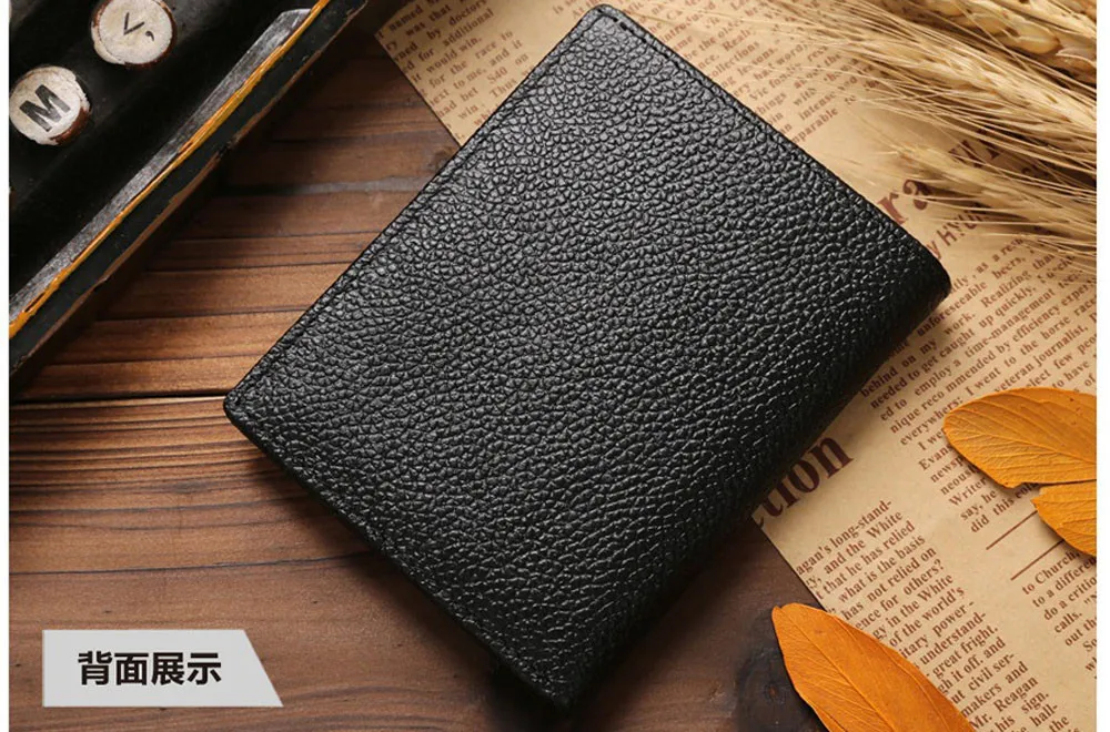 Personalized Wallets For Men Leather Wallet Black Credit Cards Metal Decoration Male Brand #3 | Багаж и сумки