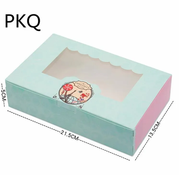 10 шт крафт коробка для торта с пластиковым отверстием ремесло выпечки бумажная
