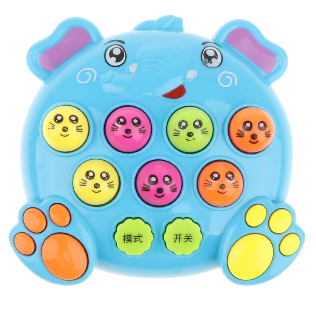 

Blue Electronic Hit Hamster Whack A Mole Handheld Game Musical Toy for Kids Toddler Birthday Christmas Present