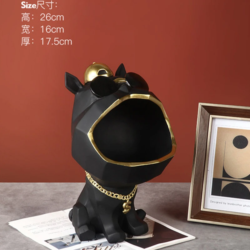 

Creative Home Craft Nordic Style Resin Big Mouth Dog Key Storage Entrance Coffee Table Decoration Wedding Housewarming Home Gift