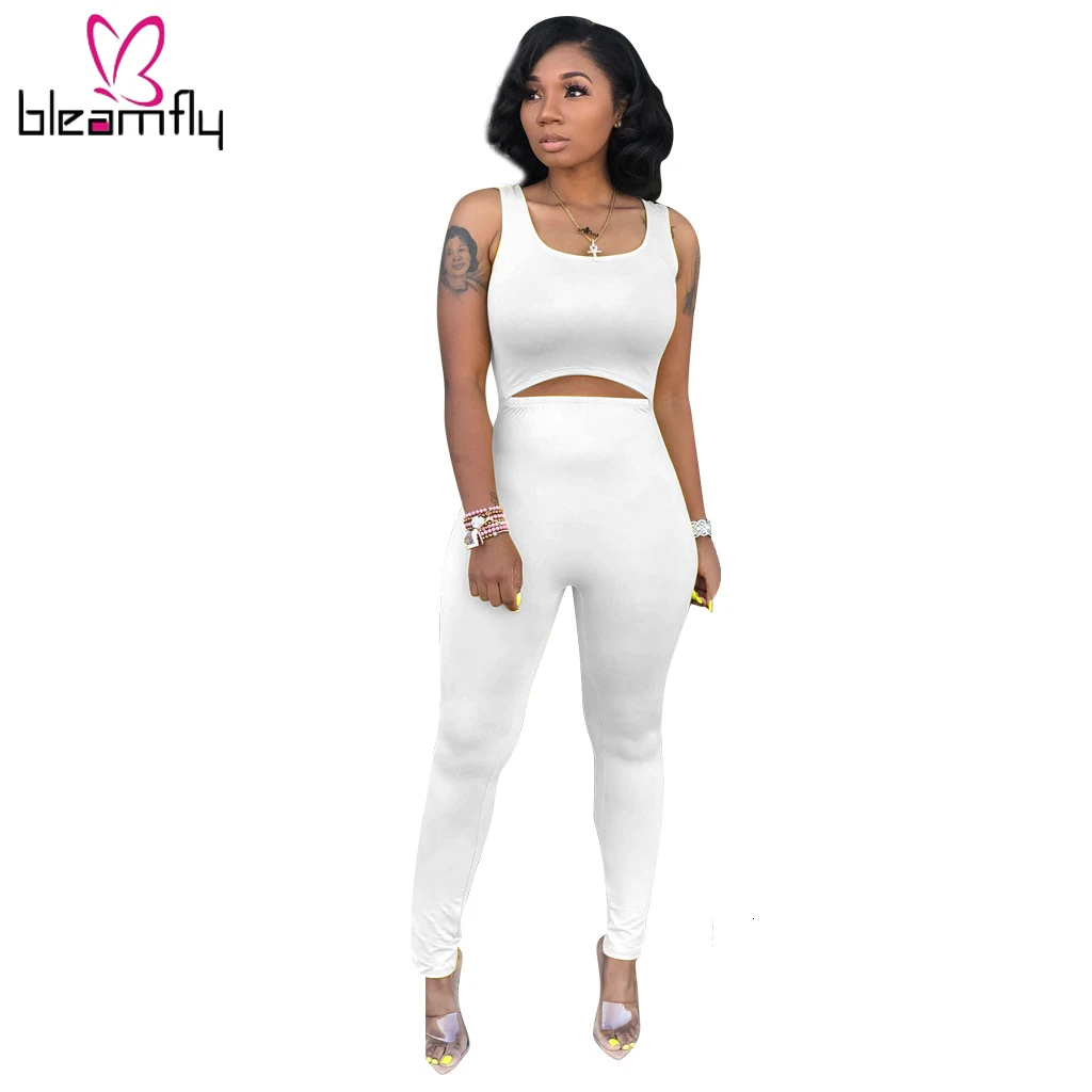 Летний женский однотонный узкий Облегающий комбинезон без рукавов с вырезами на