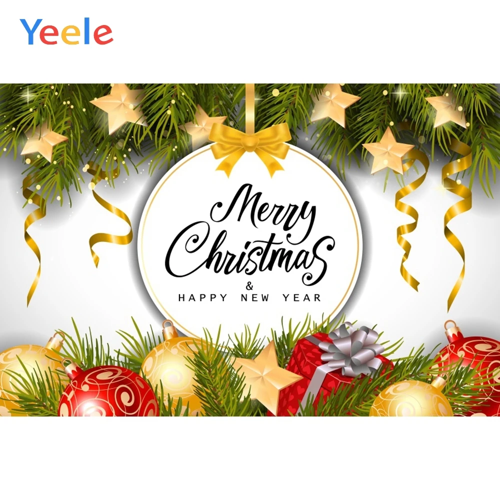 

Yeele Christmas Photocall Garlands Decor Pine Ball Photography Backdrops Personalized Photographic Backgrounds For Photo Studio