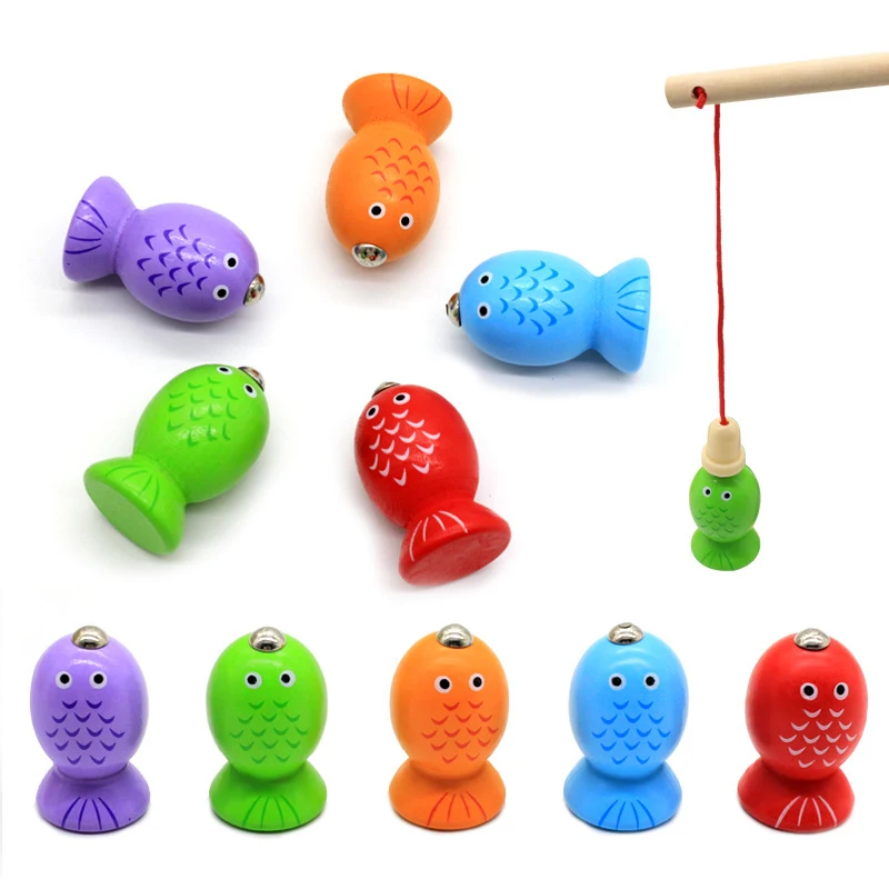 

Wooden Shape Sorter Stacker Toddlers Toy Color Sorting Toy Baby Wooden Stacking & Sorting Toys for Toddlers Fishing Game