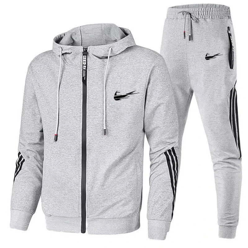 

Men's Autumn Winter Sets Zipper Hoodie+pants Two Pieces Casual Tracksuit Male Sportswear Brand Clothing Sweat Suit
