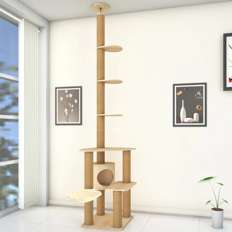 Цельная деревянная рама для лазания кошки полка вилла кошек дом домашних