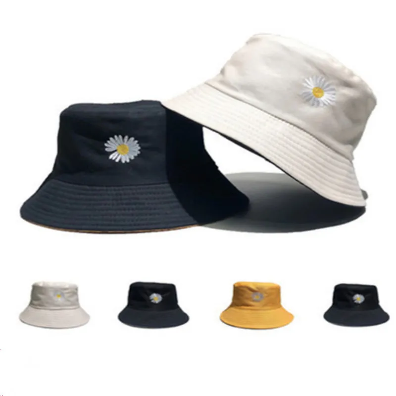 

KPOP 1PCS Double-sided Hat Fisherman's Hat Bucket Hat Embroidery GD G-Dragon Daisy Sunhat Gifts Y39