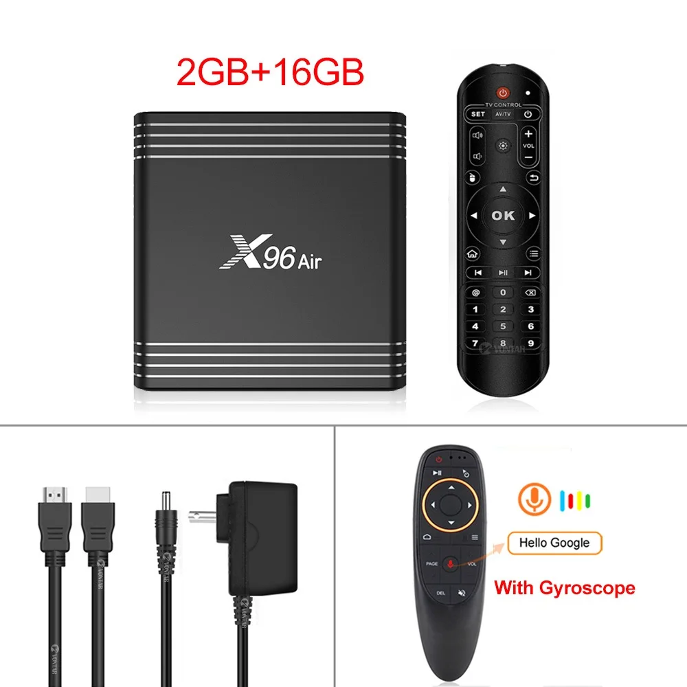 2GB 16GB G10 RC VONTAR X96 Air 8K Amlogic S905X3 Smart tv BOX Android 9,0 2,4G Wifi 1080P 4K Youtube X96Air телеприставка 4 Гб 64 Гб 32 Гб 2 Гб 16 Гб - Цвет: 2GB 16GB G10 RC