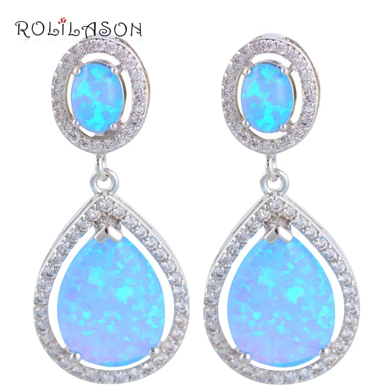 Роскошный Дизайн Высокое качество Синий огненный опал серебряные штампованные