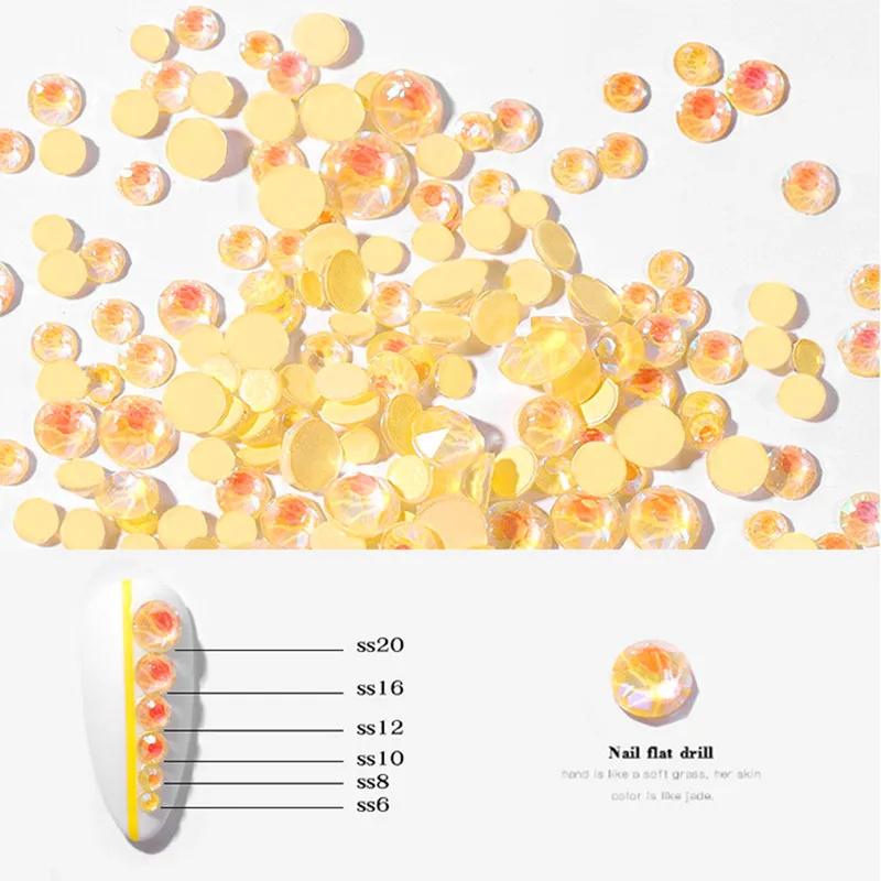 Светящиеся Стразы для ногтей украшения 8 стиль смешанный размер стекло горный