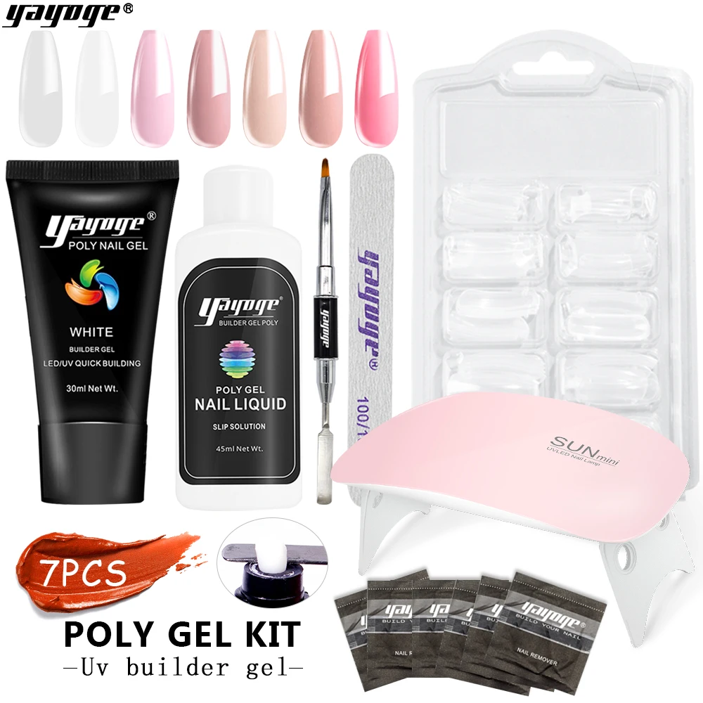 

Yayoge Poly Nail Gel Kits With 6W UV LED Lamp for Manicure Poly Nail Gel Set Kit Gel For Extension Manicure Sets Nail Art Tools