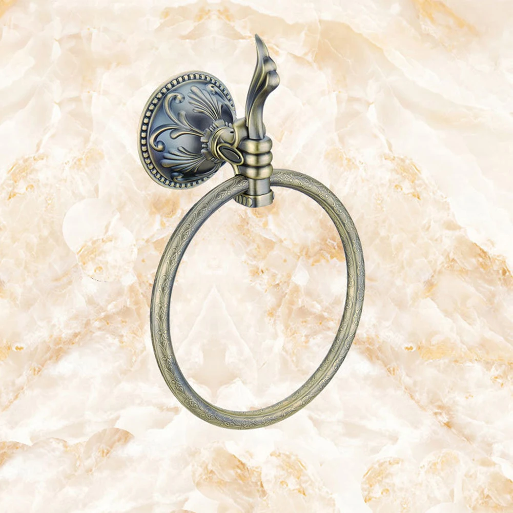 

Home Bathroom Hanging Retro Towel Ring Accessory European Style Wall Mounted Decorative Hotel Hardware Antique Display Rack
