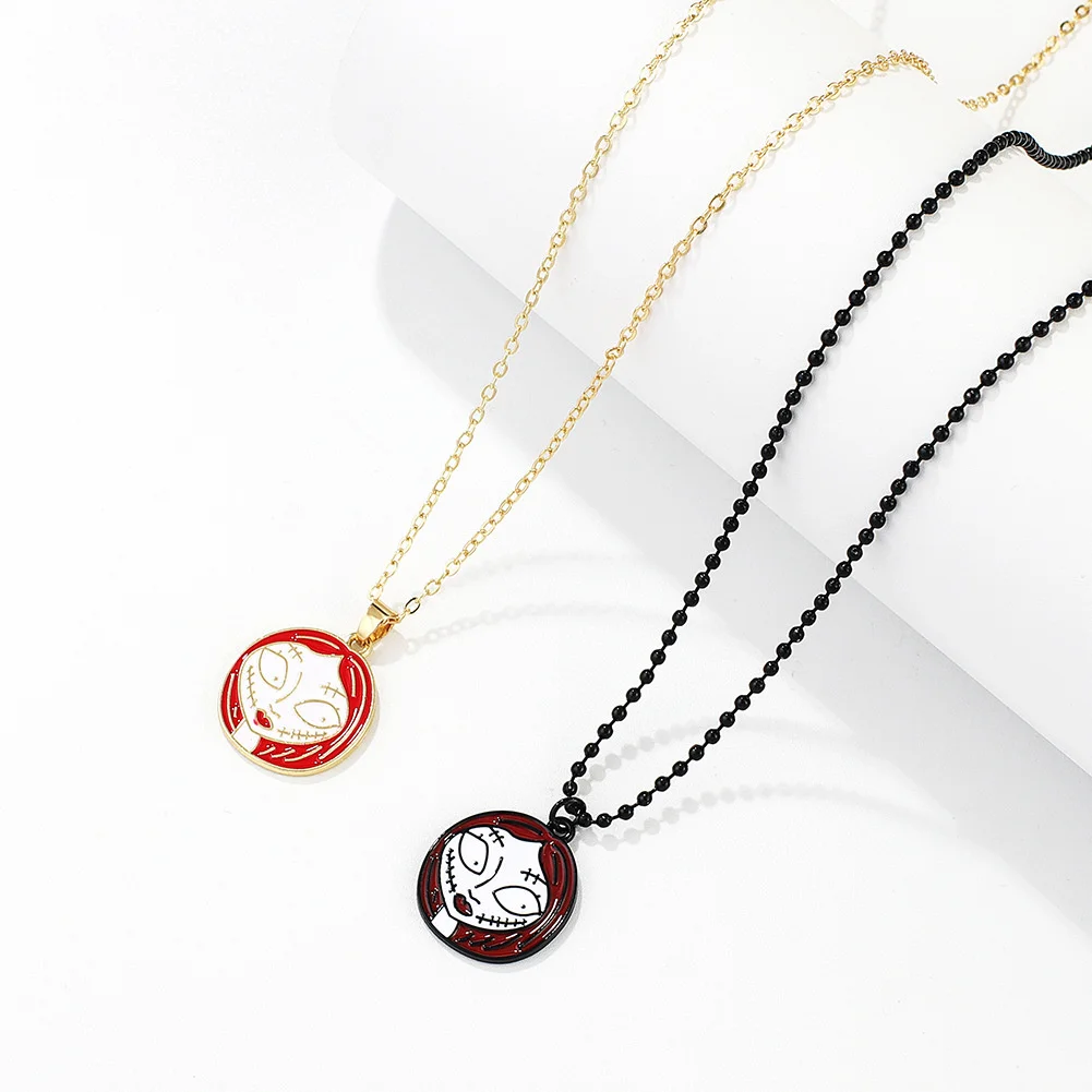 Длинная цепь на Хэллоуин панк сплав Череп голова скелет искусственное ожерелье