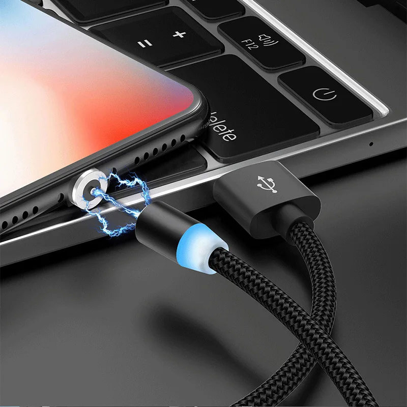 VAORLO 2 м светодиодный магнитный кабель Micro usb type C Быстрый Магнитный зарядный кабель для iPhone X 7 8 XS Max XR huawei samsung xiaomi LG