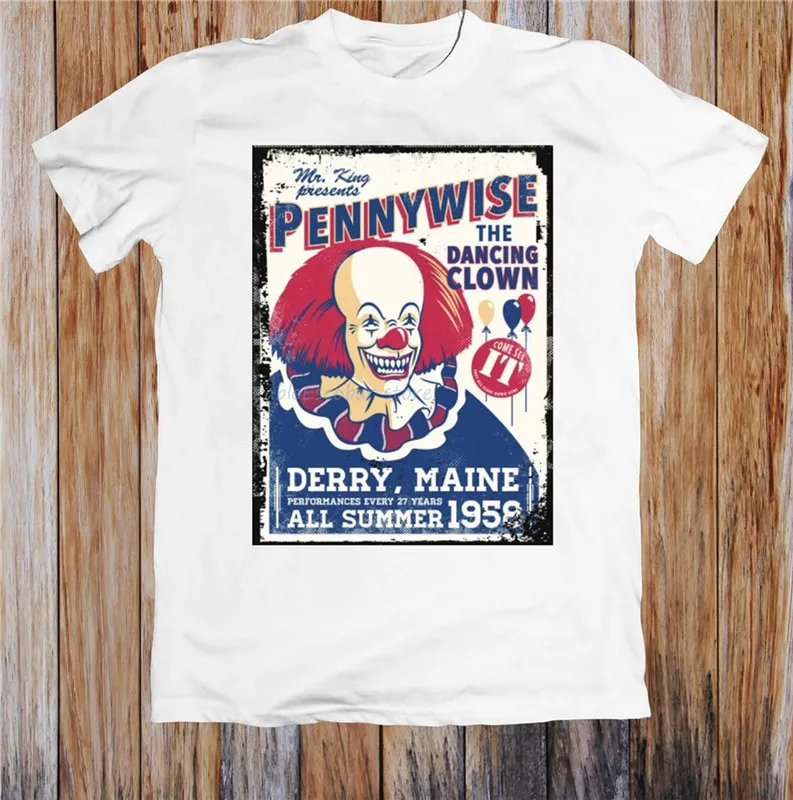 

Забавная унисекс футболка Pennywise с танцующим клоуном, Винтажная футболка с графическим рисунком