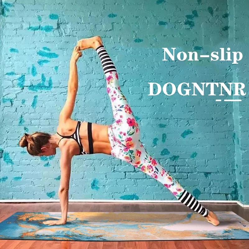 72*27 Φ экологически чистый натуральный резиновый замшевый Коврик для йоги с принтом складное портативное