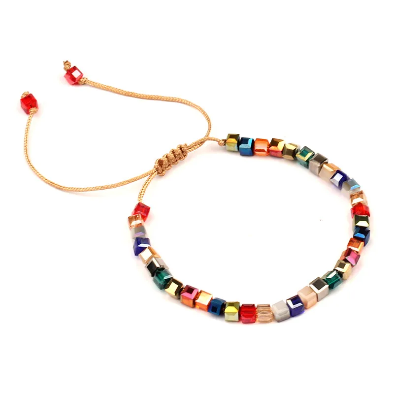 Кожаный Хрустальный Браслет классический плетеный браслет с хрустальными