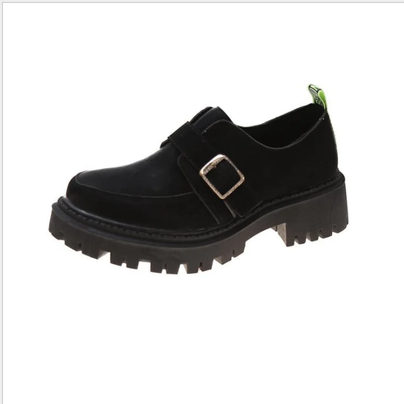 

2021 Women's Fashion Vulcanize Shoes Spring Ladies Square Office Slip on Single Leather Shoes Female Loafers Tenis Feminino