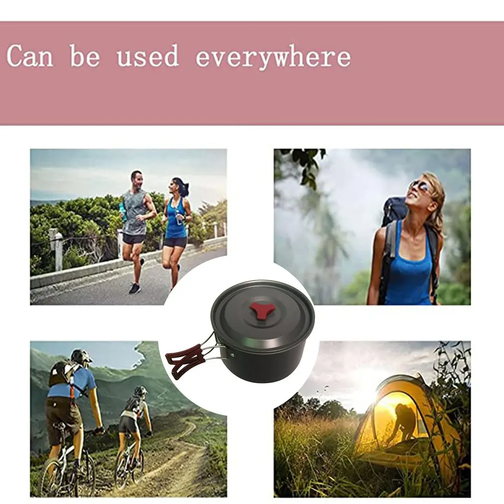Походный кастрюля из алюминиевого сплава посуда для кемпинга пикника