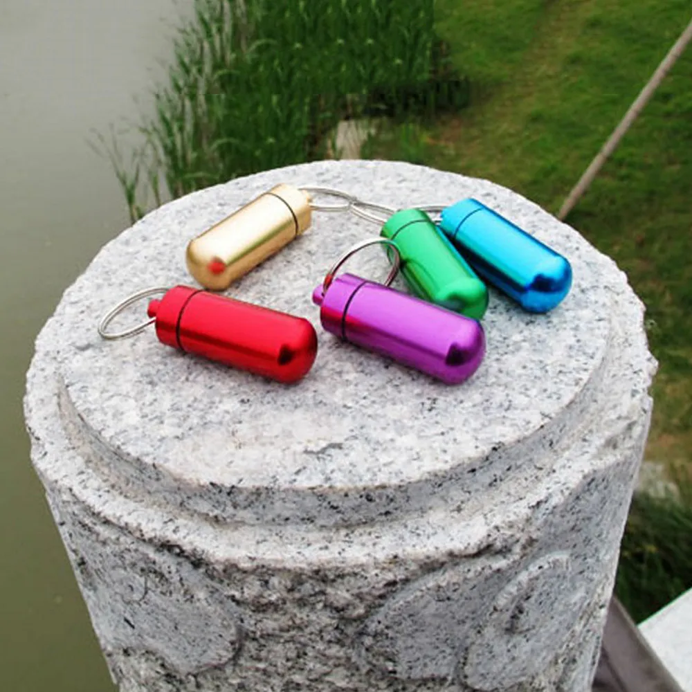 1 шт. Водонепроницаемая алюминиевая капсула аварийная таблетка деньги или ID