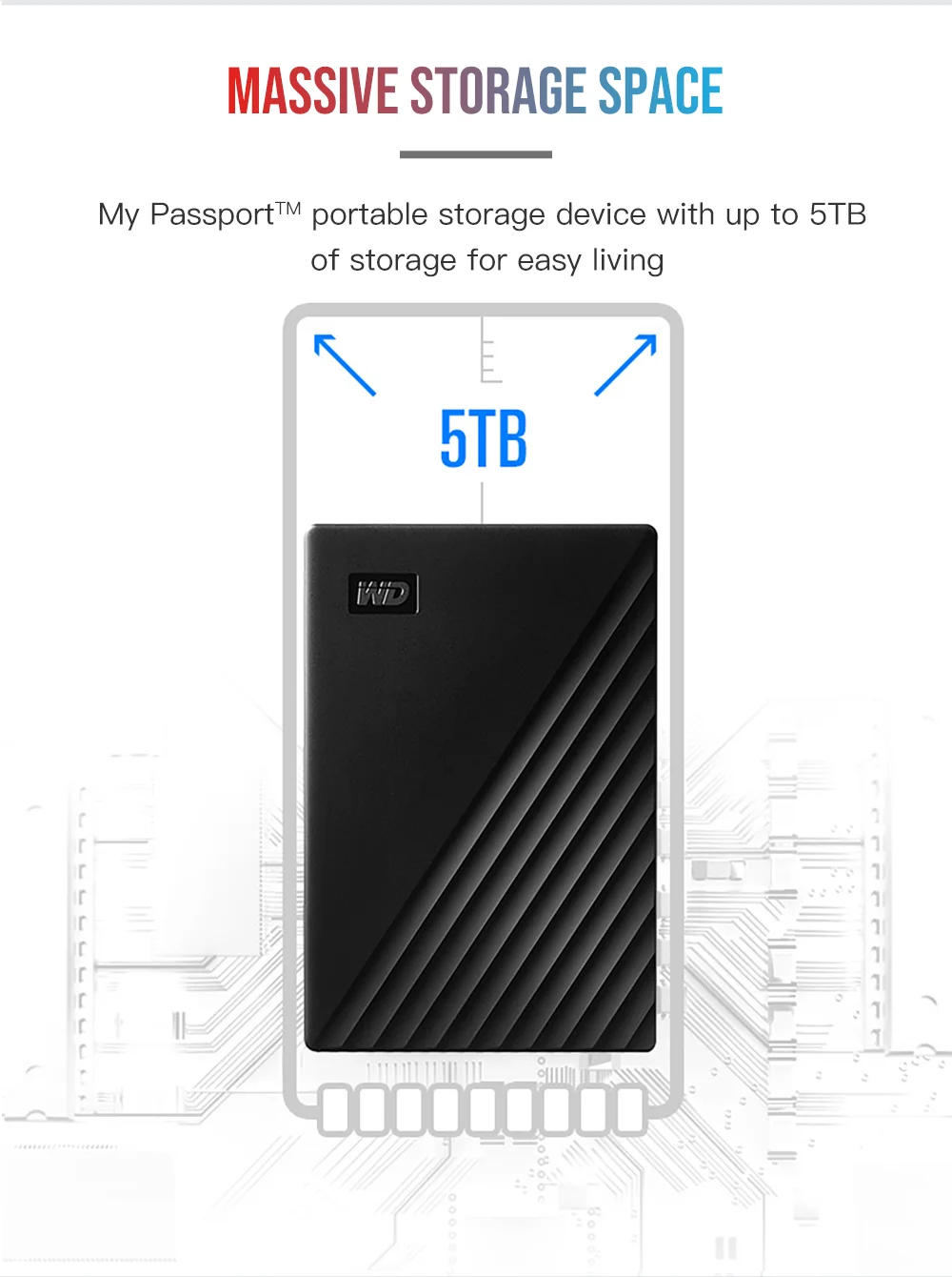 Портативный жесткий диск WD 2 ТБ 4 мой паспорт hdd 5 USB 3 0 SATA устройства для хранения