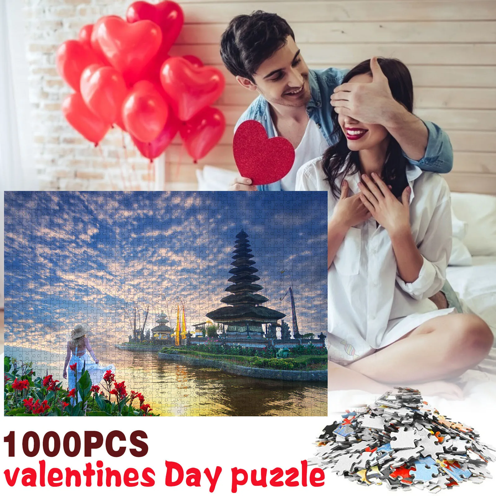 

HIINST 1000pcs Girls Landscape Picture Paper Jigsaw Puzzle Toys Kids Educational Toys Adults Building Block Game