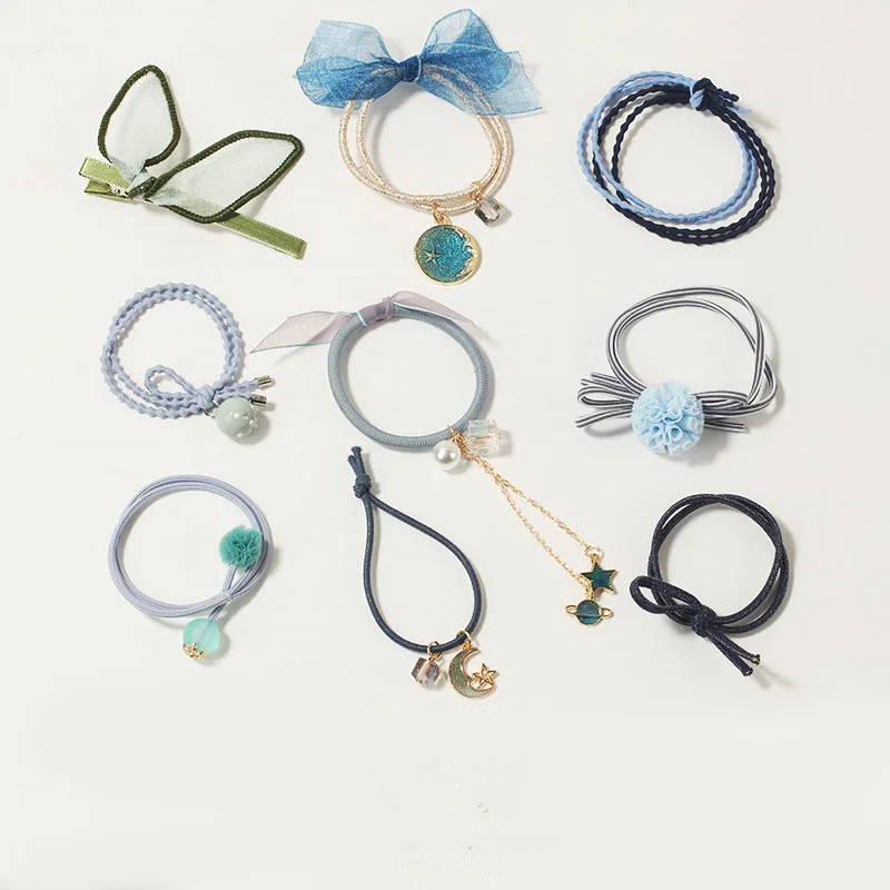 Элегантные эластичные повязки для волос девочек 9 шт./1 комплект заколки хвостов