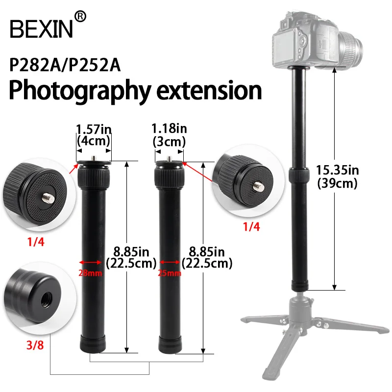 

BEXIN universal DSLR gimbal stabilizer aluminum alloy portable Selfie Extension Rod suitable for tripod monopod SLR Camera