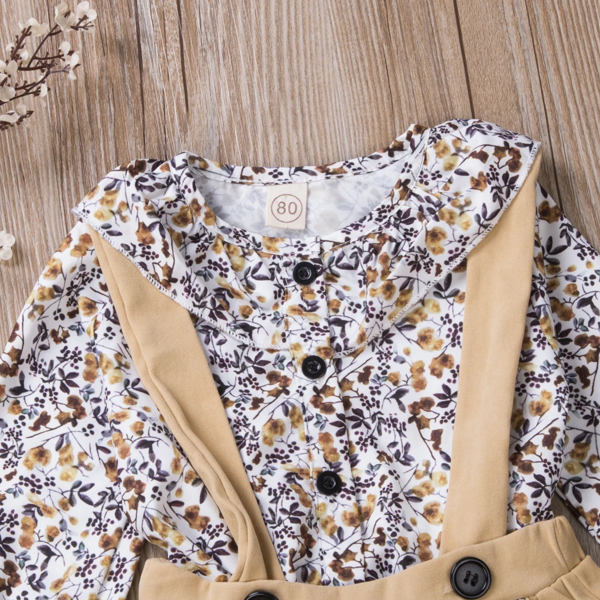 Детский комплект одежды От 1 до 5 лет для маленьких девочек Топ с длинным рукавом и