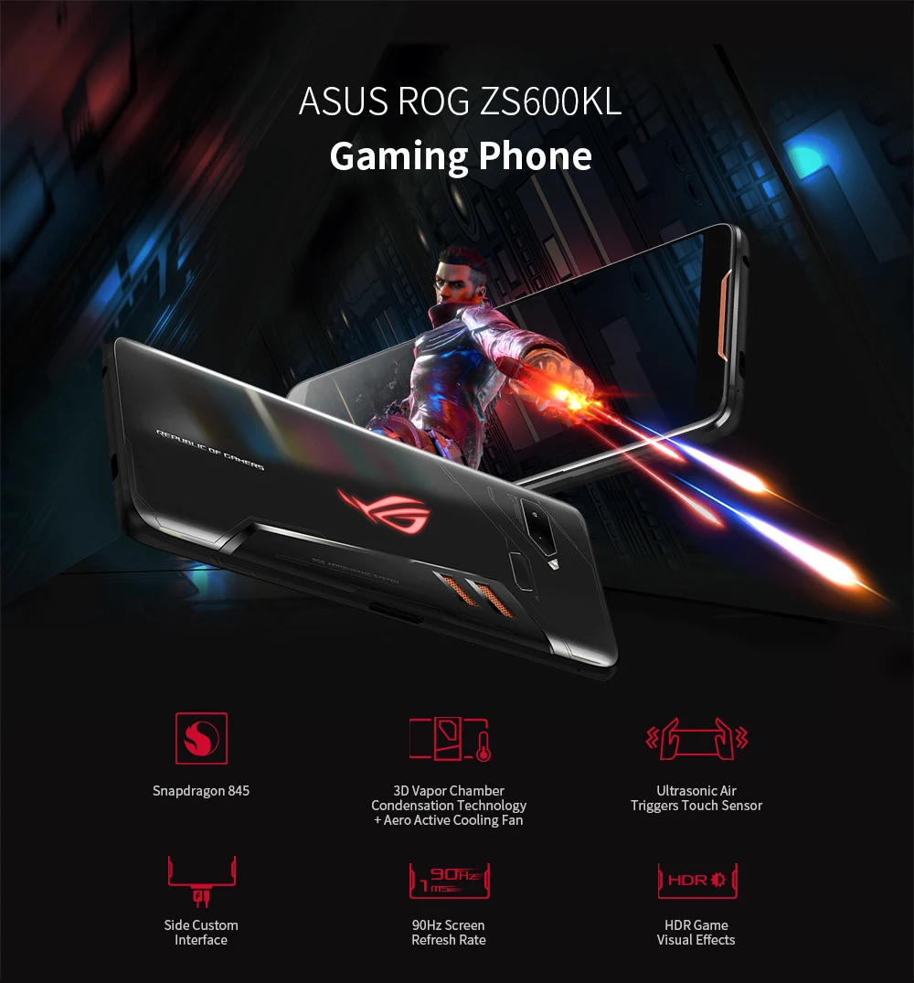 Global Ver. ASUS ROG ZS600KL игровой телефон 4G смартфон 6 0 &quotAndroid Oreo 8 1 Qualcomm Snapdragon 845