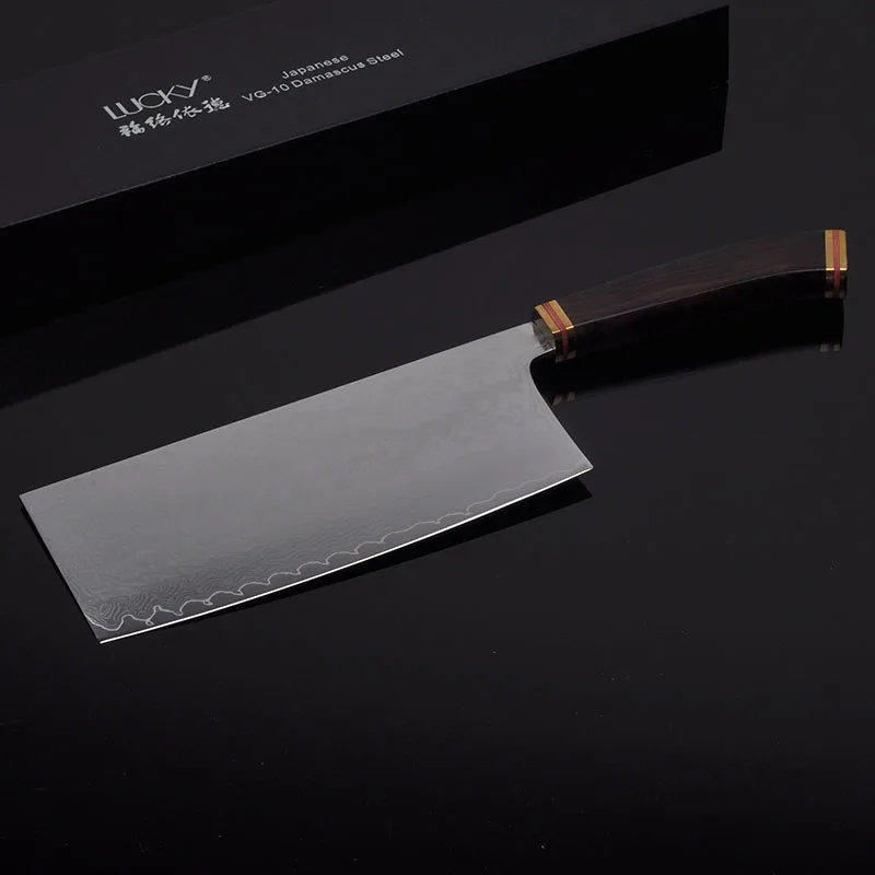 Дамасский китайский нож шеф повара кухонный японский VG10 Дамасская сталь