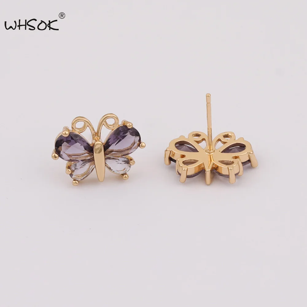 WHSOK 40Pcs 11*16MM Jewelry Accessories/Earring Findings/Colored/DIY Making/Butterfly Shape/Hand Made/Crystal Earrings Stud