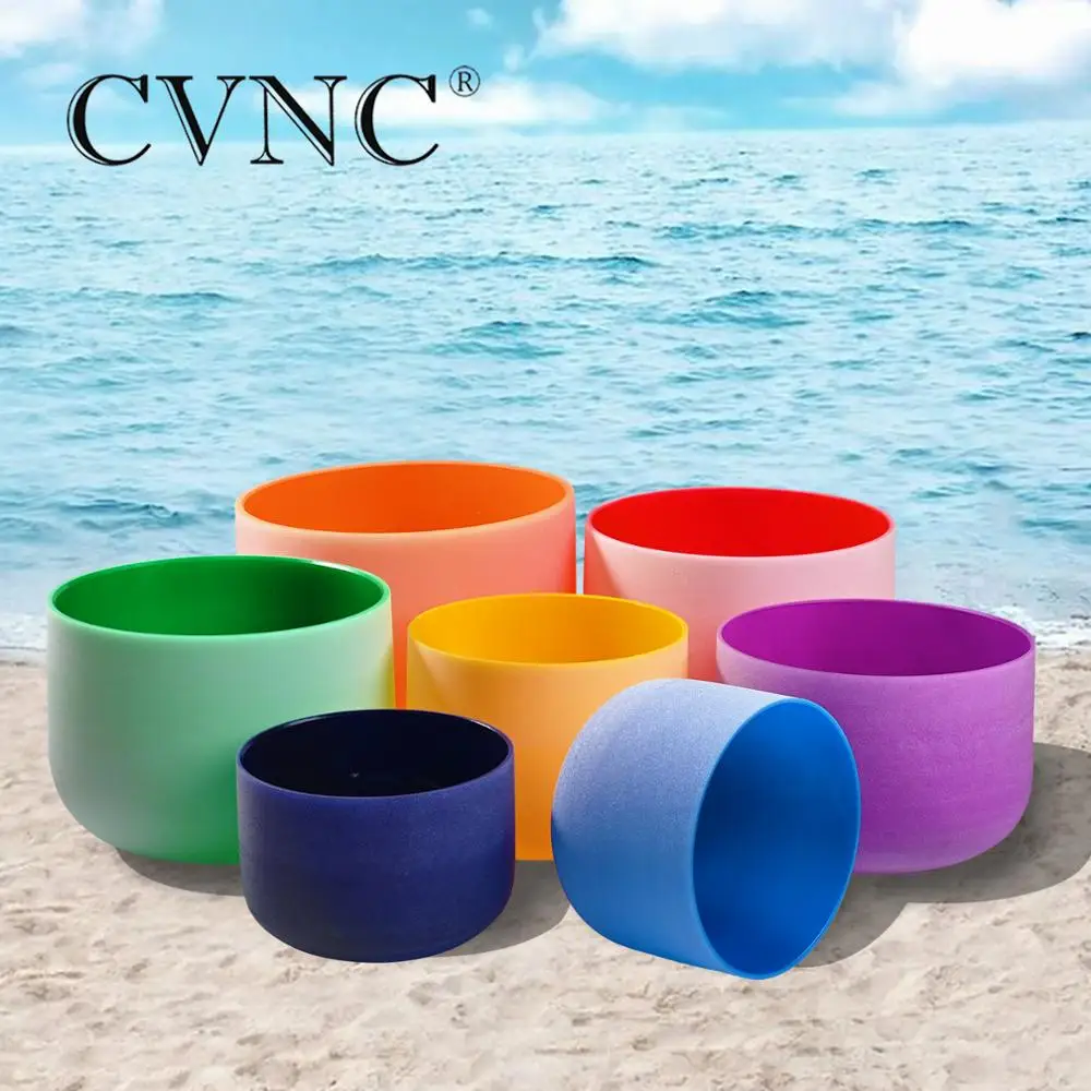 CVNC 7 14 &quotчакра Note Набор из шт матовые кварцевые цветные хрустальные поющие