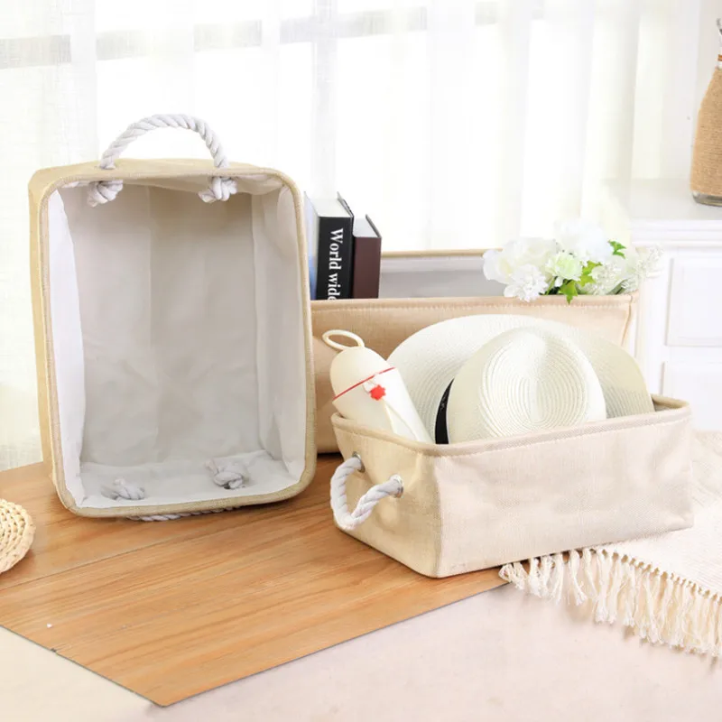 Складная корзина для хранения Oragnizer с ручкой коробка мелочей книг журналов