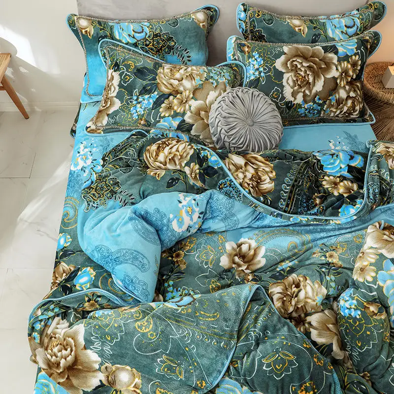 The Wizard of Oz Bedding Set Gold velvet Bed anti-static blue Duvet Cover Twin Queen King size Sheet Pillowcases | Дом и сад