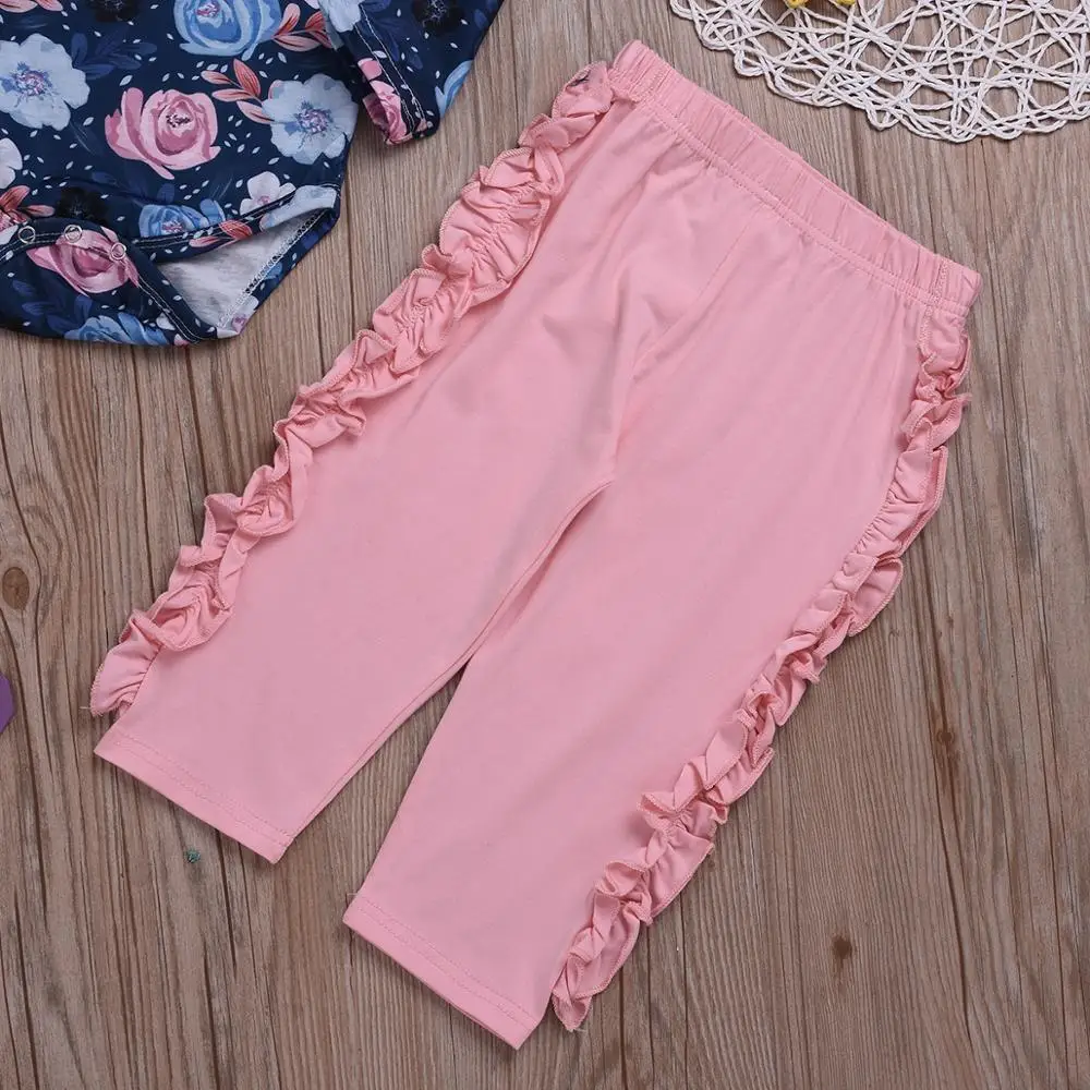 Детский комплект из 2 предметов комбинезон с длинным рукавом и розовые кружевные