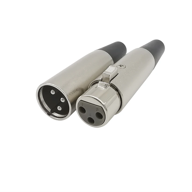 Металлический XLR 3 контактный штекер гнездовой разъем аудиоадаптер для микрофона