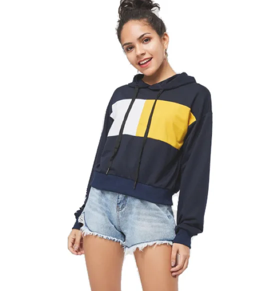 

Ladies Autumn/Spring Black Short Hoodies Women Korean Style Hooded Tops Stylish Cool Hoody Casual Sweatshirt
