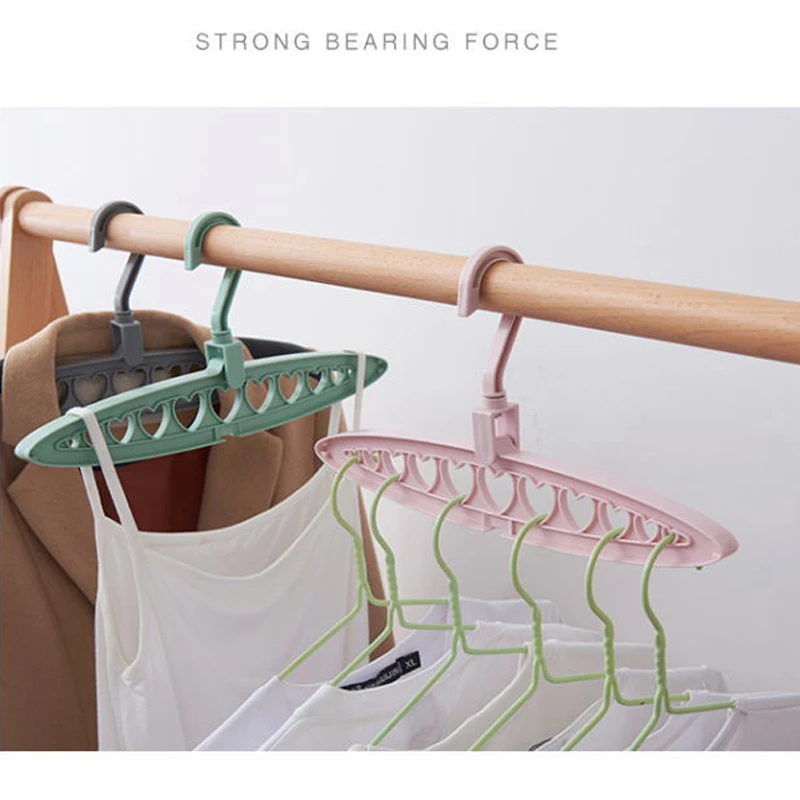 

Clothes Standing Hanger For Room Rack Home Organizer Hook Durable PP Heart Pattern Multifunctional Space Saving Tools Wholesale
