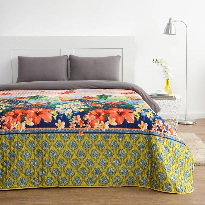 Покрывало &quotЭтель&quot шёлк евро макси Райский сад 220х240 см искусственный 100% п/э |