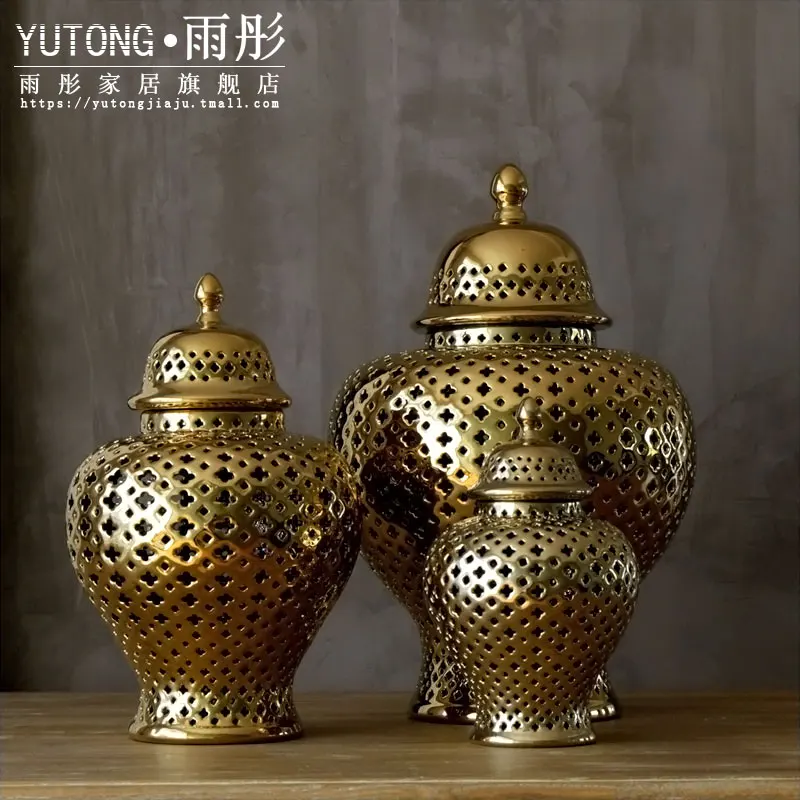 

Simple Modern Hollow-out General Can Household Creative Ceramic Furnishing Pieces