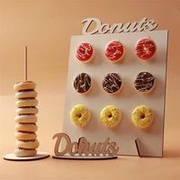 wooden diy bagels donut wall rustic wedding decoration table donut party decor baby showers bridal shower birthday party favor