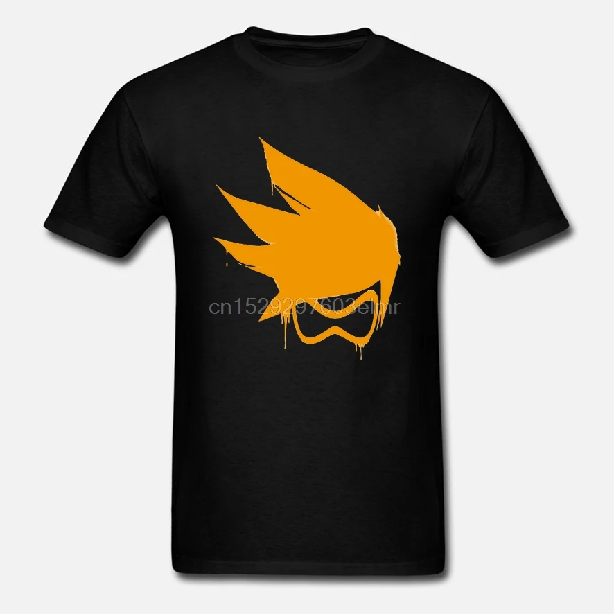 DIY Футболка геймер футболка OW Tracer оранжевый спрей хлопковая для мальчиков с