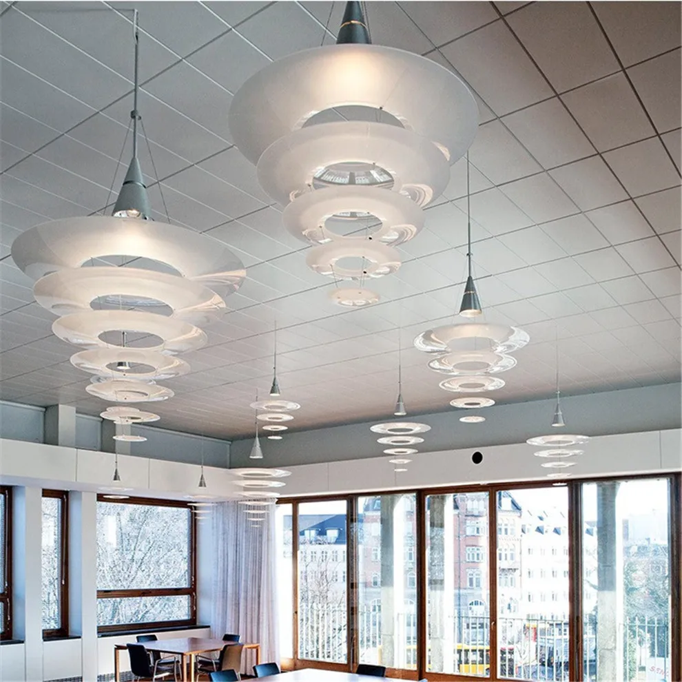 Enigma Suspended lights Nordic Danish Designer Spiral Acrylic Ring Led white pendant light Hotel Home minimalist Pendant lamp | Лампы и