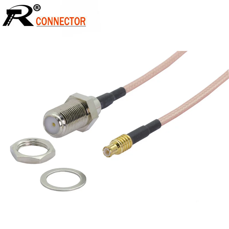 2 шт. коннектор MCX папа с прямым углом для разъема F мама RG316 коаксиальный кабель